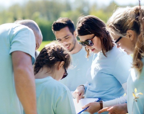 Dental team members volunteering in the community