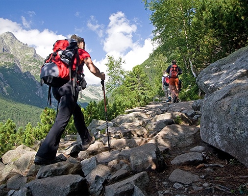 Two people on a hike