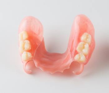Partial denture on table top