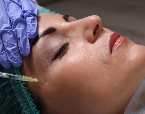 Patient receiving dermal fillers in Mt. Holly  