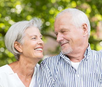 older couple smiling together