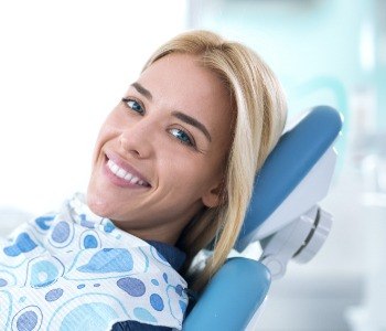 Relaxing woman in dental chair