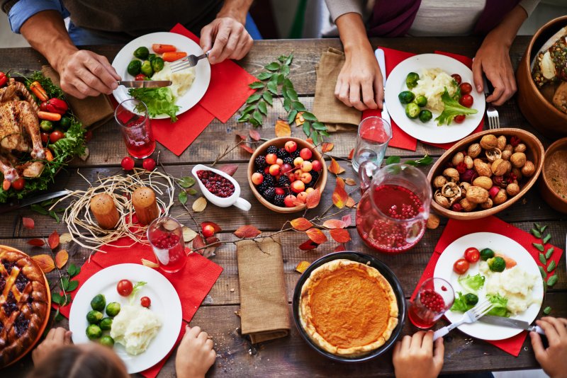holiday foods on table