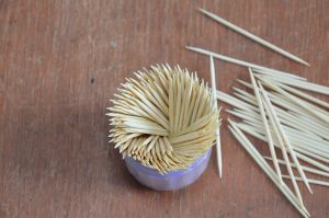 toothpicks in container